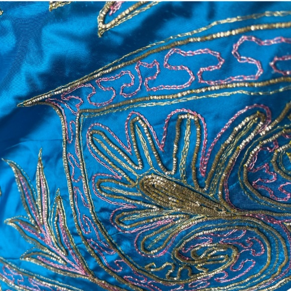 Blue Lengha with Dupatta - Picture 14 of 15
